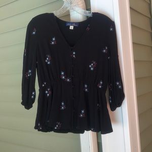 Francesca’s Black Floral top